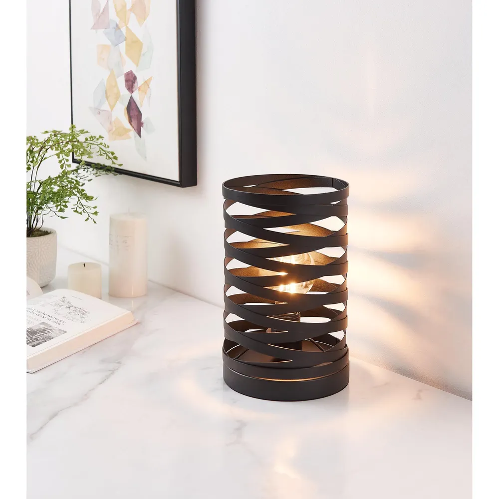 Plateforme réglable en hauteur Lampe de table en métal noir CREMELLA E27 40W