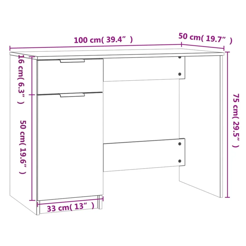 Table de Réunion Ergonomique Bureau table poste de travail meuble d'ordinateur informatique étude 100 x 50 x 75 cm bois d'...