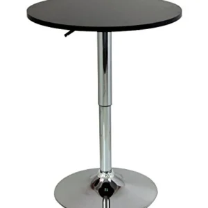 Table de travail modulable Table haute en MDF et acier chromé réglable en hauteur noir 19_0000376