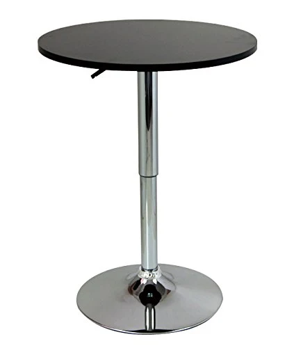Table de travail modulable Table haute en MDF et acier chromé réglable en hauteur noir 19_0000376