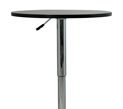 Table de travail modulable Table haute en MDF et acier chromé réglable en hauteur noir 19_0000376