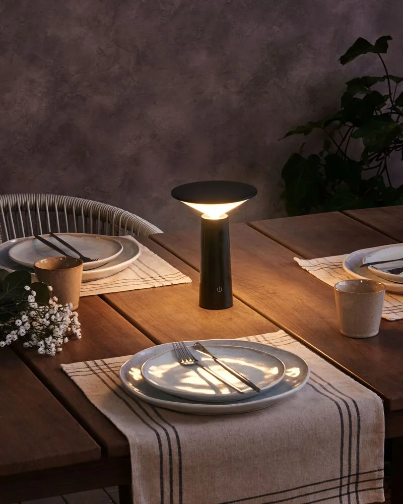 Table de travail modulable Tafellamp draadloos zwart LEVIRA