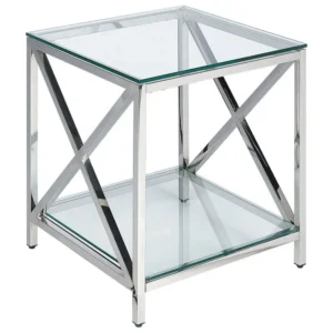 Bureau à compartiments intégrés Table d'appoint argentée AUDET