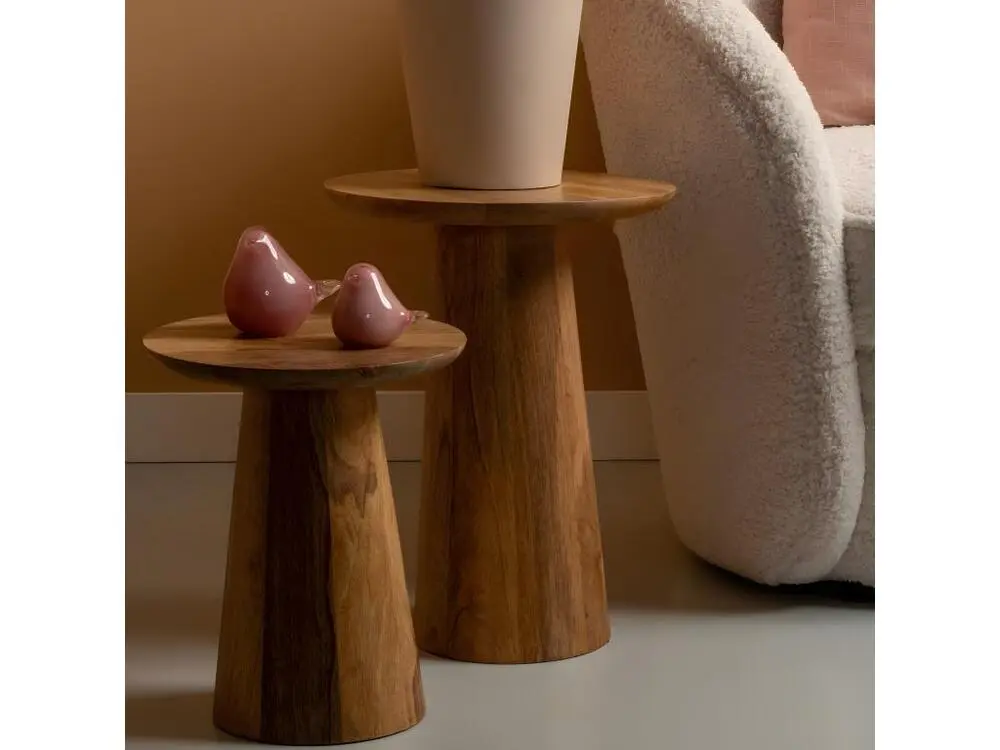 Force - Table d'appoint en bois de manguier ø35,5cm - Couleur - Bois net avec certificat PEFC
