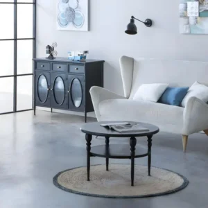 Plan de travail ergonomique Table d'appoint en métal noire 70x70x45h