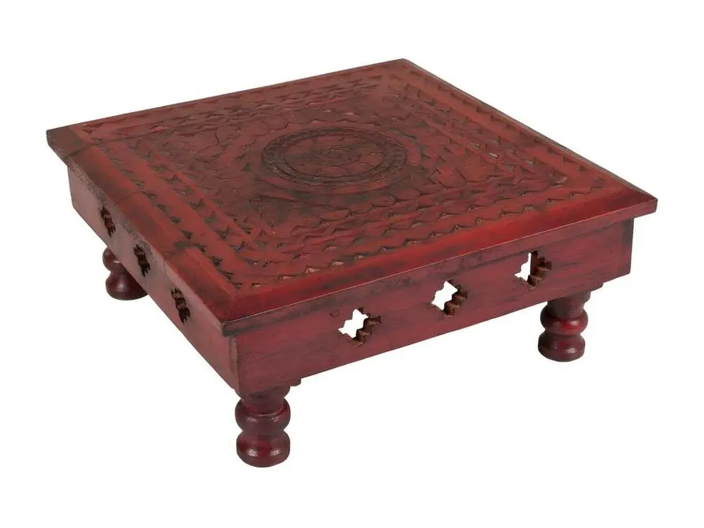 Plateforme réglable en hauteur Table basse en bois rouge 33x33x14h