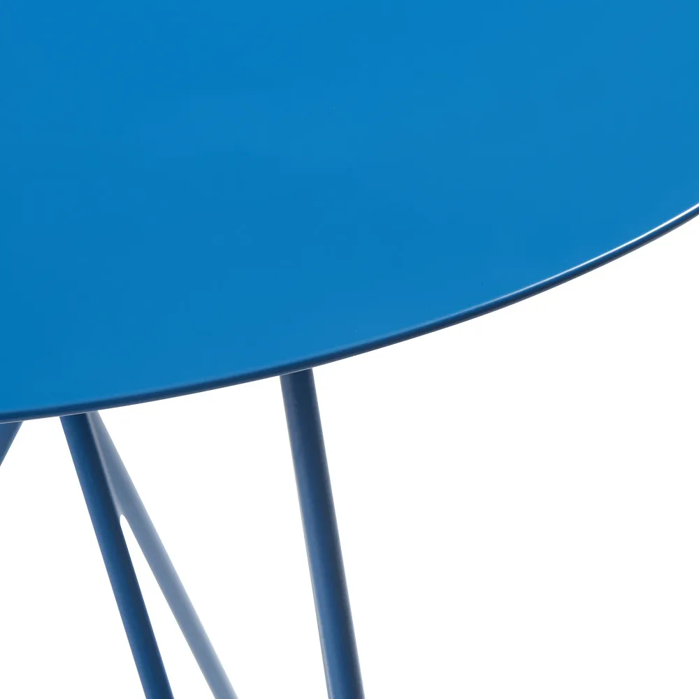 Table avec passe-câbles Table d'appoint 45 x 43 cm métal bleu 03_0010936