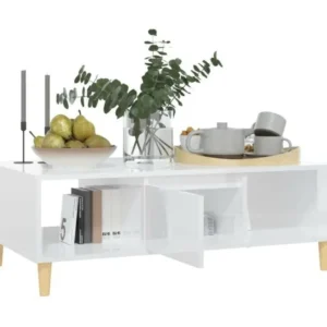 Table basse Blanc brillant 103,5x60x35 2