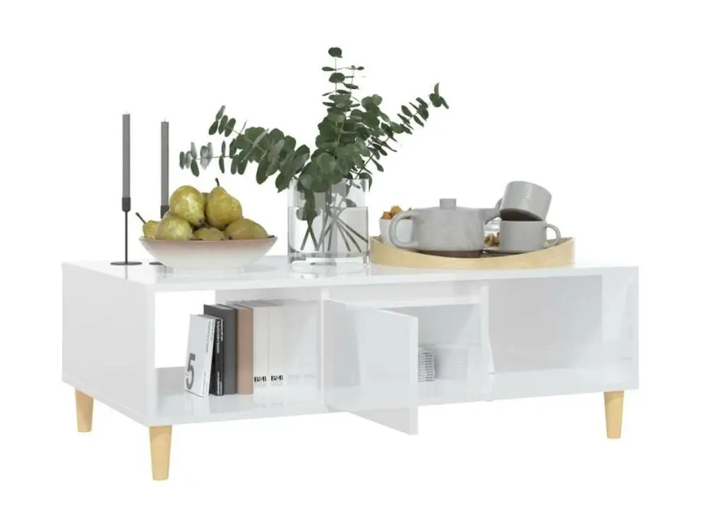 Table basse Blanc brillant 103,5x60x35 2