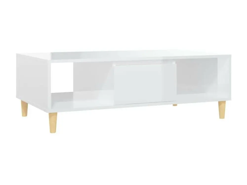 Table basse Blanc brillant 103,5x60x35 2