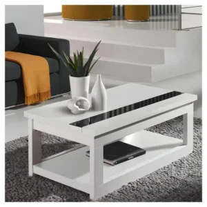 Table basse relevable blanche - UPTI avec revêtement résistant aux taches