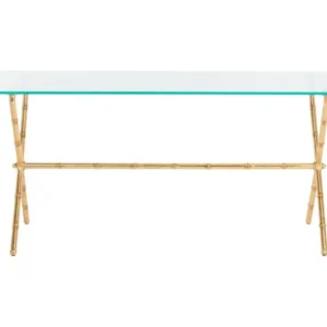 Table d'appoint Or et diaphane 53 X 95 X 43.18 cm - Felicie