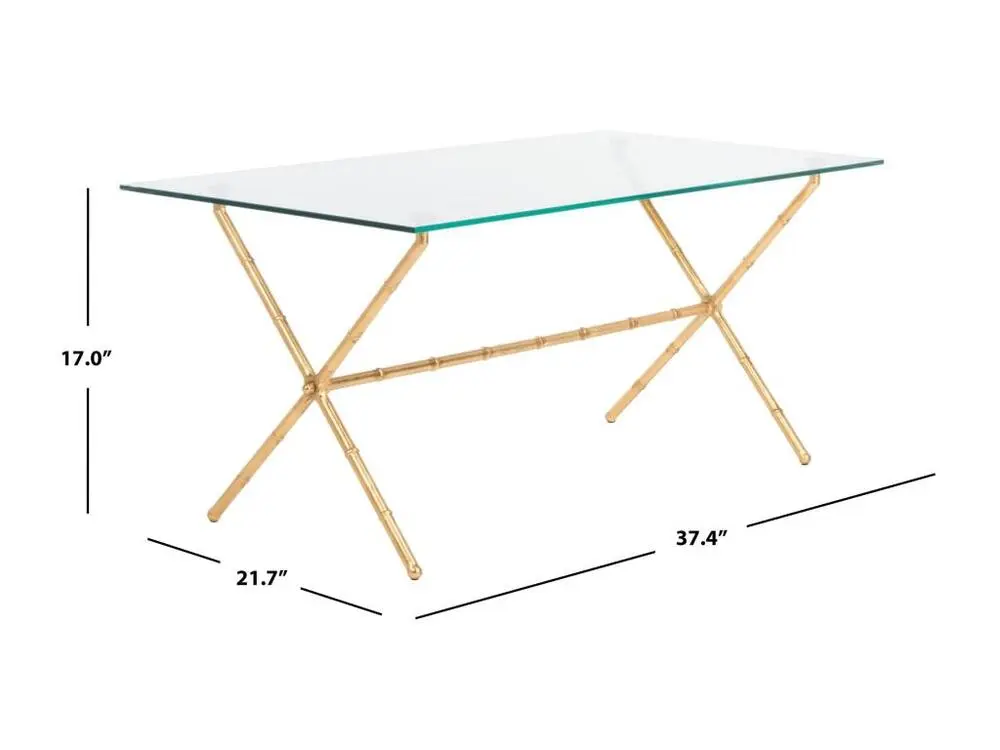 Table d'appoint Or et diaphane 53 X 95 X 43.18 cm - Felicie