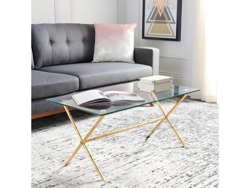 Table d'appoint Or et diaphane 53 X 95 X 43.18 cm - Felicie
