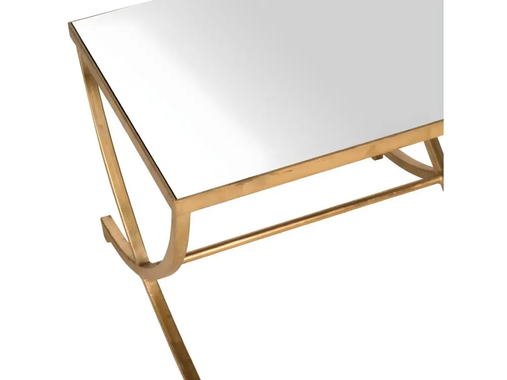 Table d'appoint Or et miroir 46 X 56 X 44.45 cm - Mattye pour espace limité