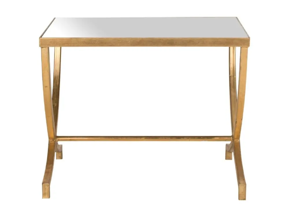 Table d'appoint Or et miroir 46 X 56 X 44.45 cm - Mattye pour espace limité