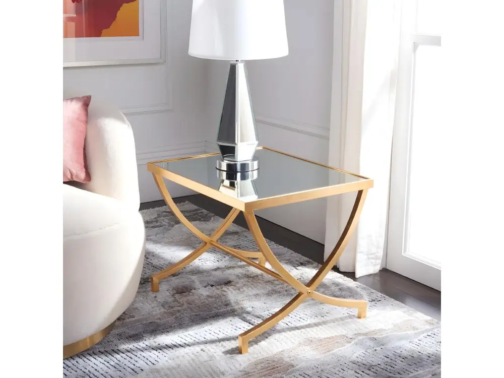 Table d'appoint Or et miroir 46 X 56 X 44.45 cm - Mattye pour espace limité