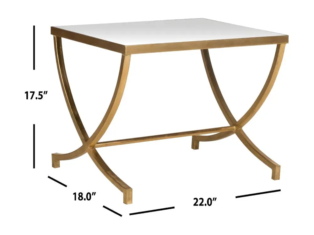 Table d'appoint Or et miroir 46 X 56 X 44.45 cm - Mattye pour espace limité