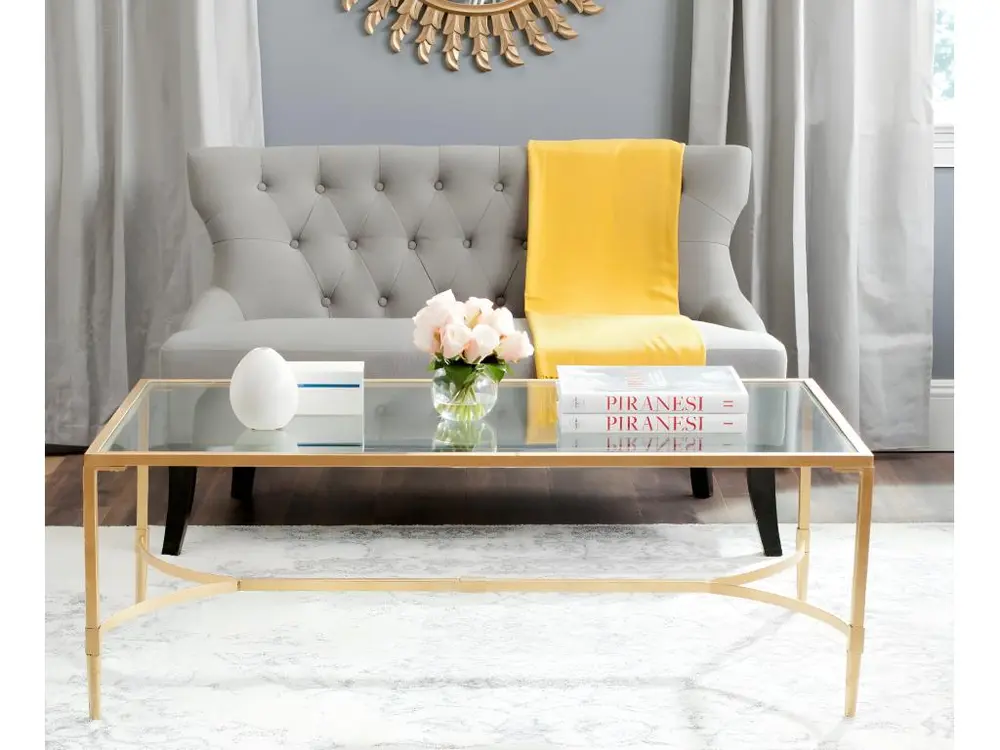 Table d'appoint Or et voir à travers 66 X 127 X 45.72 cm - Ferne