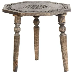 Table d'appoint en bois de manguier ténébreux WANDILO pour espace limité
