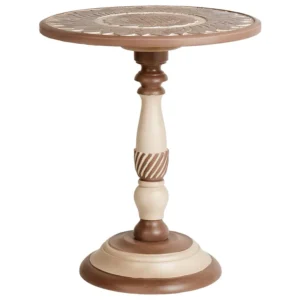 Table d'appoint en bois noir de manguier EULO avec revêtement résistant aux taches