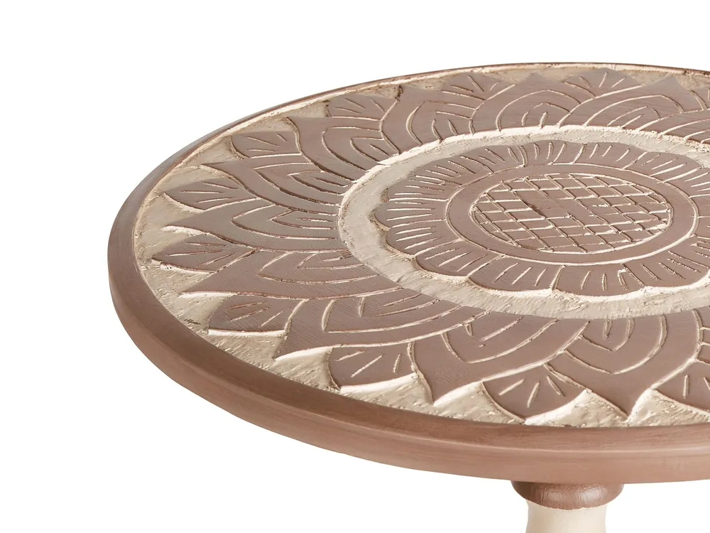 Table d'appoint en bois noir de manguier EULO avec revêtement résistant aux taches