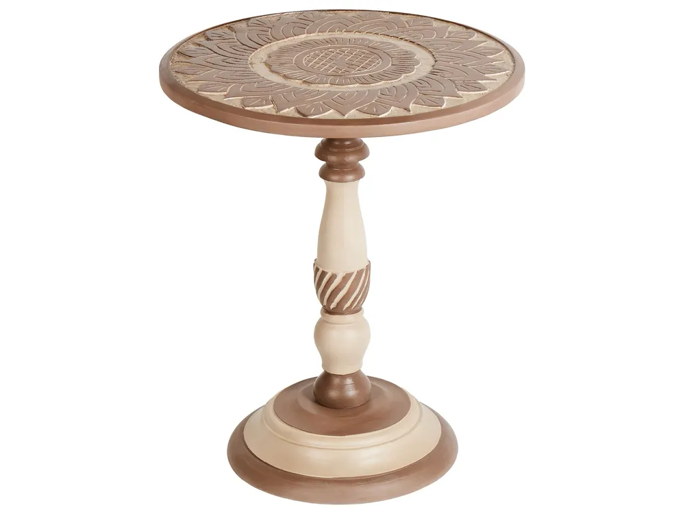 Table d'appoint en bois noir de manguier EULO avec revêtement résistant aux taches
