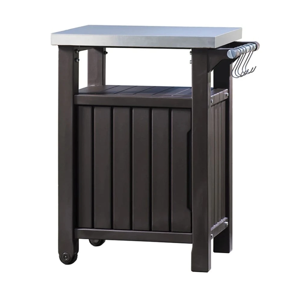 Table d'extérieur multifonctionnelle de barbecue unity l 228936 avec Plateau en Stratifié
