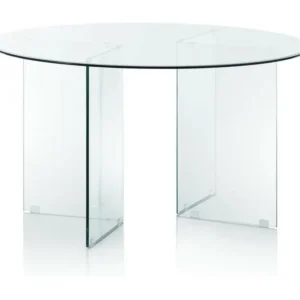 Table ronde verre trempé diaphane Zany D 137cm