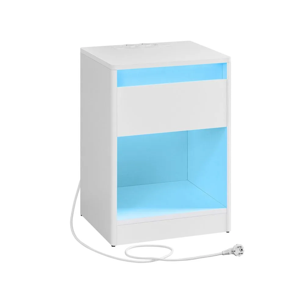 Table de travail modulable VASAGLE Table de nuit avec multiprise 2 prises électriques 2 ports usb