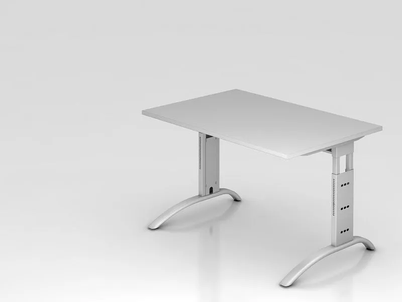 Bureau Hammerbacher pied C 120x80cm gris hauteur de travail 65 - 85 cm VFS12/5/S se procurer à bas prix
