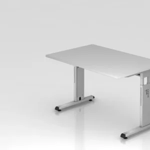 Bureau Hammerbacher pied C 120x80cm gris/argent hauteur de travail 65-85 cm VOS12/5/S obtenir à bas prix