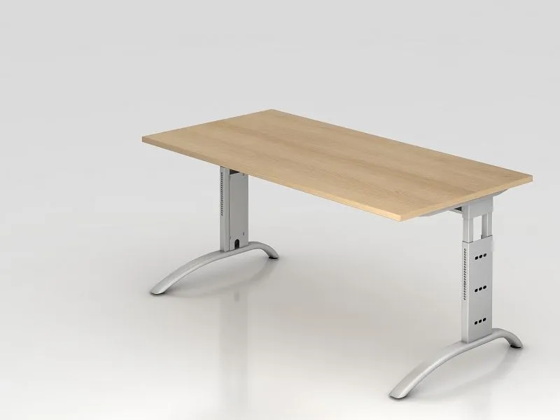 Bureau Hammerbacher pied C 160x80cm chêne hauteur de travail 65 - 85 cm VFS16/E/S magasiner à bas prix