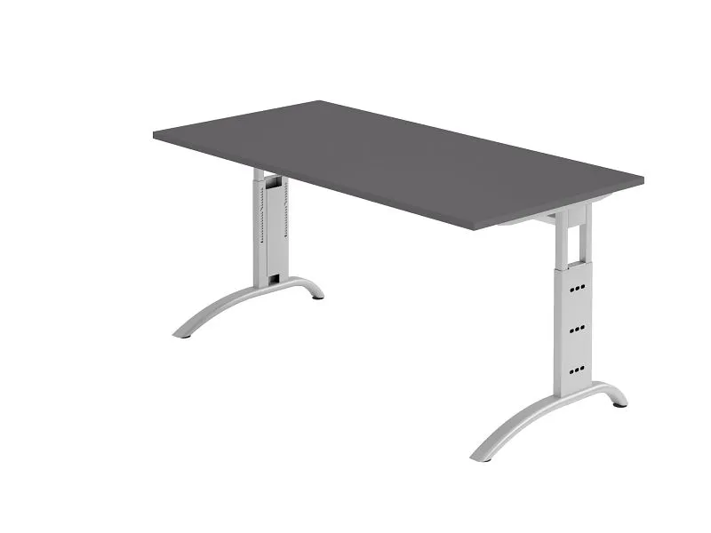 Bureau Hammerbacher pied C 160x80cm graphite VFS16/G/S choisir à bas prix