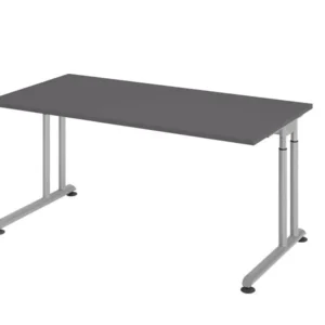 Bureau Hammerbacher pied C 160x80cm graphite/argent VZS16/G/S se procurer à bas prix