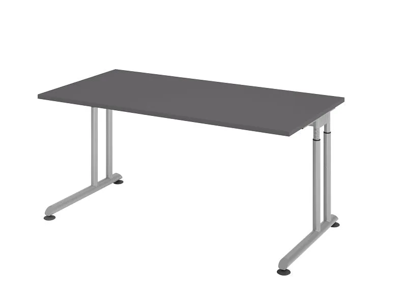 Bureau Hammerbacher pied C 160x80cm graphite/argent VZS16/G/S se procurer à bas prix
