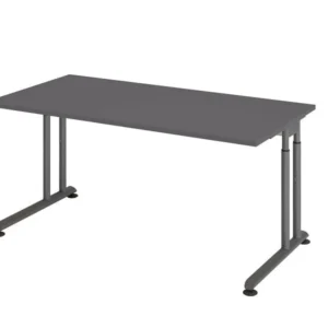 Bureau Hammerbacher pied C 160x80cm graphite/graphite VZS16/G/G choisir à bas prix
