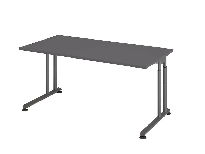 Bureau Hammerbacher pied C 160x80cm graphite/graphite VZS16/G/G choisir à bas prix