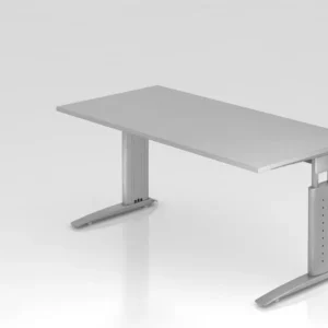 Bureau Hammerbacher pied C 160x80cm gris/argent hauteur de travail 68-86 cm réglable VUS16/5/S prendre à bas prix