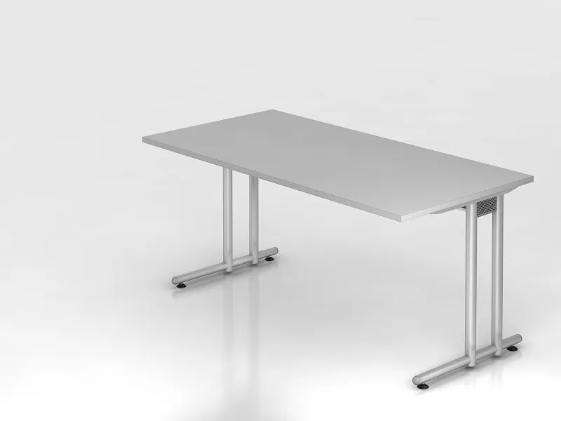 Bureau Hammerbacher pied C 160x80cm gris/argent hauteur de travail 72 cm VNS16/5/S se procurer à bas prix