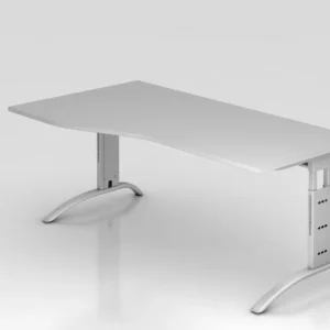 Bureau Hammerbacher pied C 180x100/80cm gris hauteur de travail 65 - 85 cm VFS18/5/S choisir à bas prix