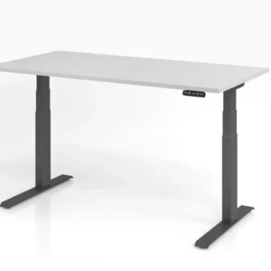 Bureau Hammerbacher XDKB16 160 x 80 cm plateau : gris épaisseur 25 mm chant gros en ABS forme rectangulaire graphite VXDKB...