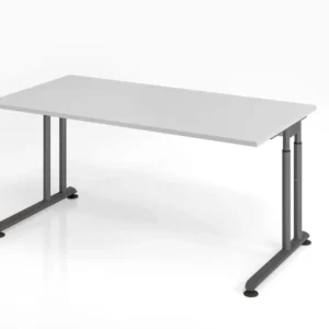 Bureau Hammerbacher ZS16 160 x 80 cm plateau : gris épaisseur 25 mm chant épais en ABS forme rectangulaire graphite VZS16/...