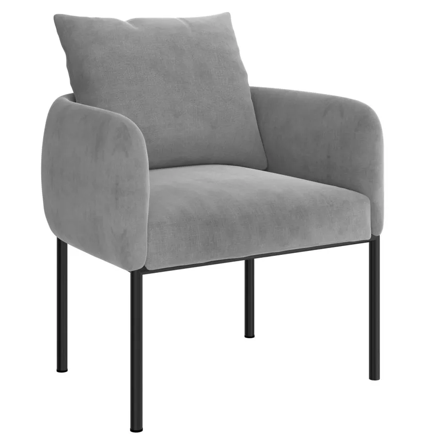 Chaise D'Appoint Petrie En Gris Avec Patte Noire