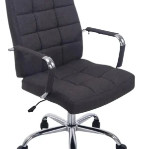 Chaise fauteuil de bureau à roulettes en tissu gris sombre hauteur réglable BUR10110