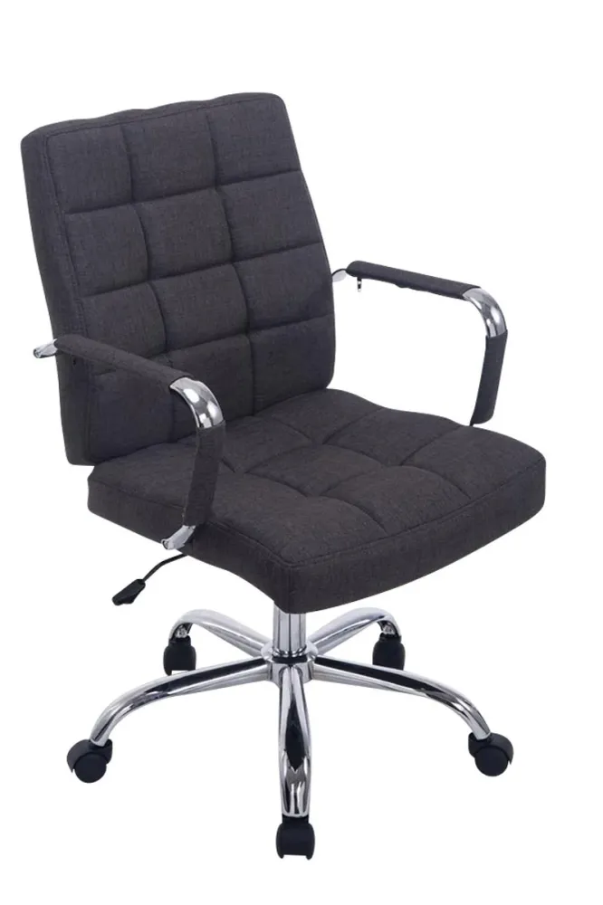 Chaise fauteuil de bureau à roulettes en tissu gris sombre hauteur réglable BUR10110