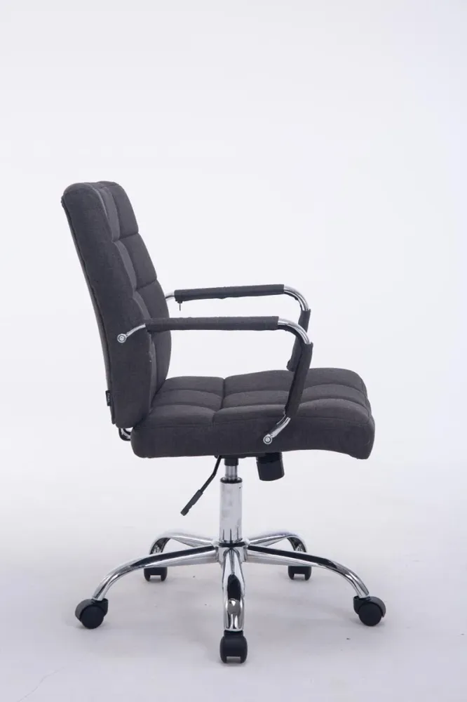 Chaise fauteuil de bureau à roulettes en tissu gris sombre hauteur réglable BUR10110
