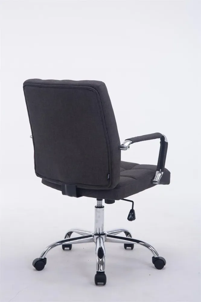 Chaise fauteuil de bureau à roulettes en tissu gris sombre hauteur réglable BUR10110