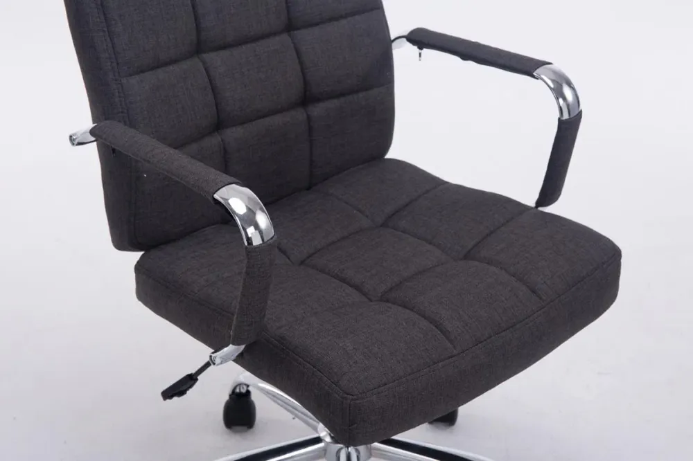 Chaise fauteuil de bureau à roulettes en tissu gris sombre hauteur réglable BUR10110