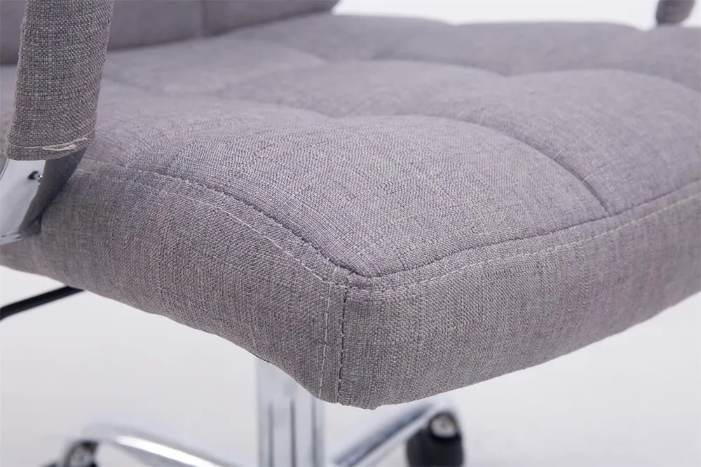 Chaise fauteuil de bureau à roulettes en tissu gris hauteur réglable BUR10113